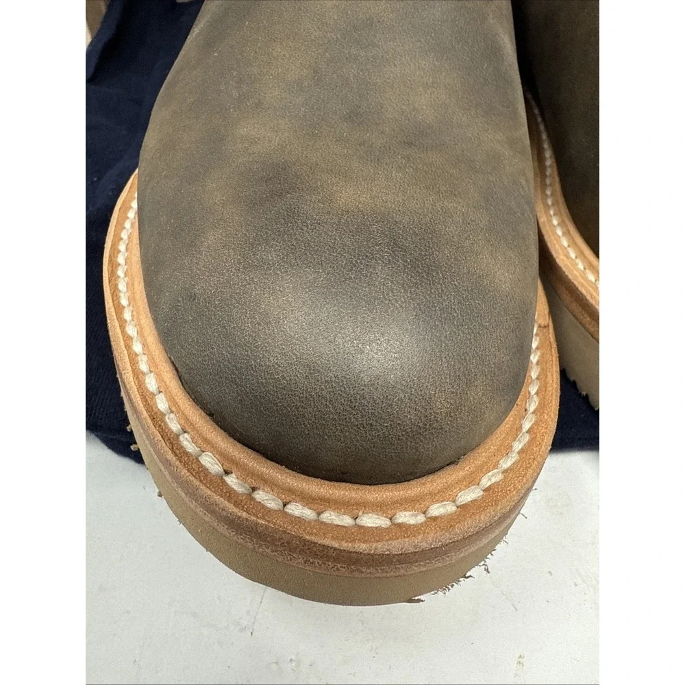 Mens 8 Taylor Stitch Ranch Boot Redwood State Brown Suede Chelsea Ankle Vibram